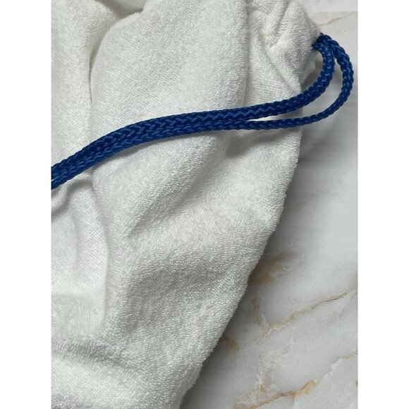 Vintage Vuarnet France Lined Backpack Drawstring Bag White Terry Cloth - Picture 4 of 9